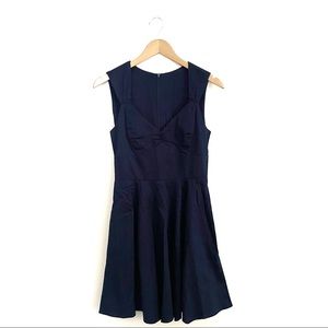 ModCloth Ixia Pinup Retro Swing Dress Navy Blue Small Vintage Style Rockabilly